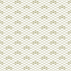 Naklejka premium Seamless traditional Japanese ornament Kumiko.Golden color lines.