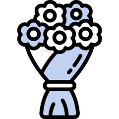 bouquet one color icon