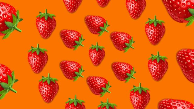 Strawberry rolling motion minimal commercial background
