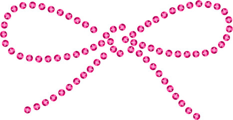 Fototapeta premium Ribbon bow made of pink sequins