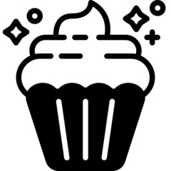 cupcake solid line icon