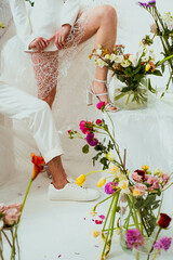 Flowers and bouquets at the wedding