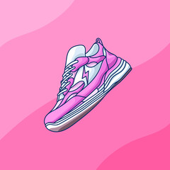 Illustration of pink sneaker