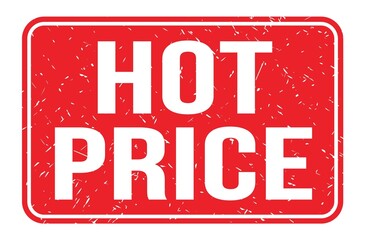 HOT PRICE, words on red rectangle stamp sign