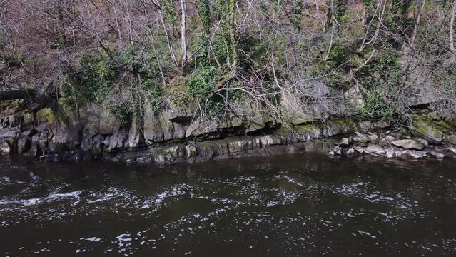 Small white water in the River Almond near the mouth at Cramond