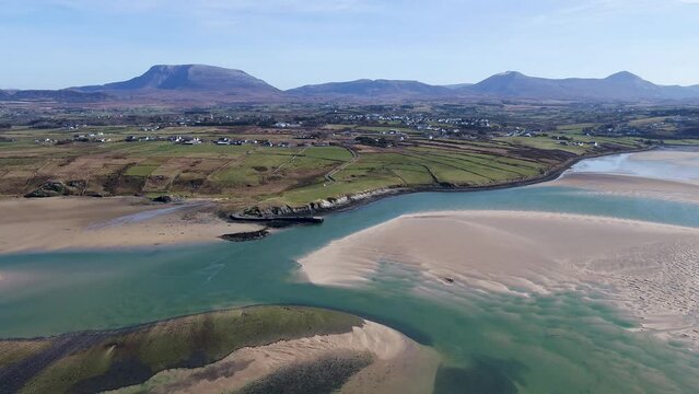 Aerial view of Ballyness Pier in County Donegal - Ireland