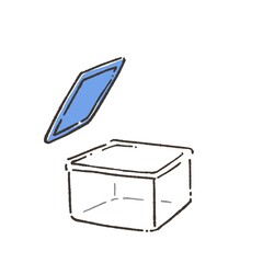 空のタッパー型保存容器のイラスト
