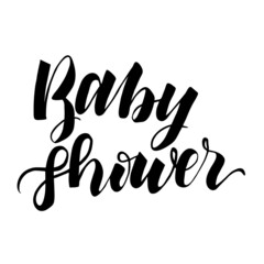 Fototapeta na wymiar Baby Shower. Vector lettering.Hand drawn lettering.