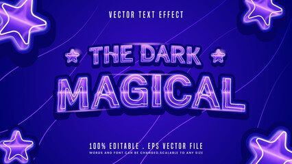 The dark magical editable text effect font style