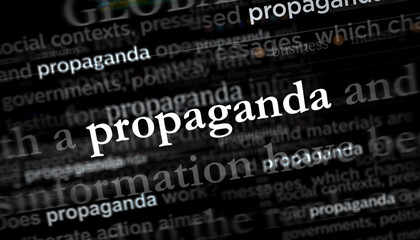 Obraz premium Headline titles media with propaganda 3d illustration