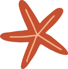 Obraz premium Sea Starfish Cartoon Illustration