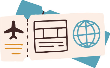 Airplane Tickets Cartoon Illustration © Good Studio