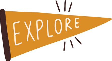 Explore Inscription Cartoon Illustration