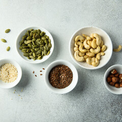 Fresh organic seeds and nuts