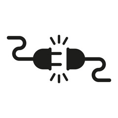 The connecting line icon. Power and plug, connection symbol. Simple flat vector illustration on a white background