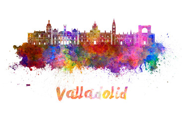 Valladolid skyline in watercolor