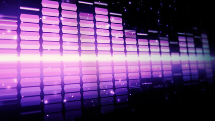 Sound equalizer. Wave pattern of music sounds element on monitor screen. Digital equalizer. Modern song equalisers dark background. Colorful waveform of musical soundtrack. Music equalizers display. 