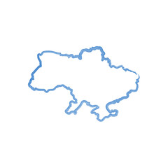 Decorative contour of Ukrainian map in Minimalistic design. Stock vector illustration isolated on white background.