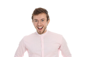 Fototapeta premium Attractive young man isolated on white background
