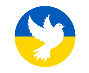 Ukraine Dove of peace Flag Emblem Symbol Icon National Europe Abstract Vector Design