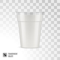 Plastic Cup For Single Use. Disposable Container Mockup for Drinks Isolated on Transparent Background