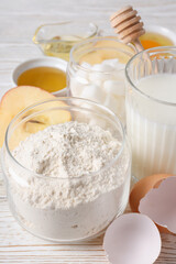 Concept of cooking cake or pie, close up