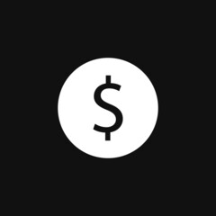 Dollar coin icon on grey background