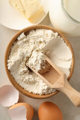 Concept of cooking cake or pie, top view