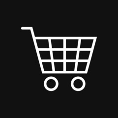 Shopping cart icon on grey background