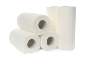 Rolls of paper towels isolated on white