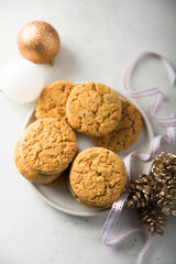 Traditional homemade festive oatmeal cookies