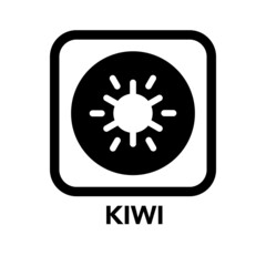 Square frame kiwi fruit icon, one of the food allergy icons set
