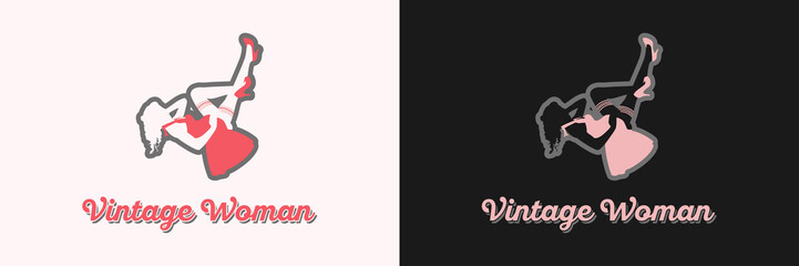 Vintage Pretty Woman Logo Icon Design Inspiration