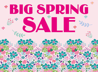 SPRING SALE annoucement background illustration