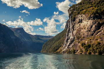 Fototapeta na wymiar landscape on the fjords of norway at summer time