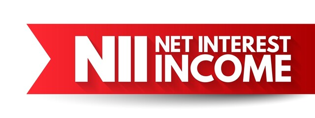 NII Net Interest Income - difference between revenues generated by interest-bearing assets and the cost of servicing liabilities, acronym text concept background