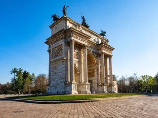Gordijnen The peace arch of Milan © Nikokvfrmoto