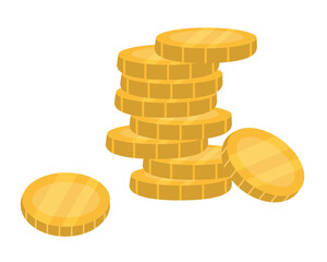 Pile of gold coins. Concept of cash.