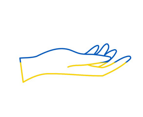 Ukraine Flag Hand Emblem Symbol Abstract National Europe Vector illustration Design