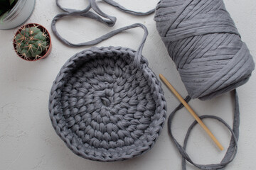 Ball of yarn, knitting with crochet