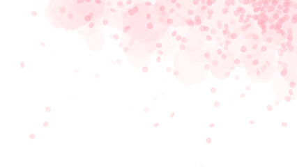 水彩風　桜吹雪のイラスト　花吹雪　春の背景装飾