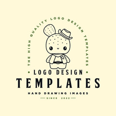 Fototapeta premium Cartoon cactus tree illustration Template Design Vector Concept. Suitable for Creative Industries, Multimedia, Entertainment, Education, Shops, and other related businesses