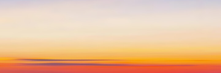 Panoramic sunset sky, natural background, vector illustration, gradient mesh.