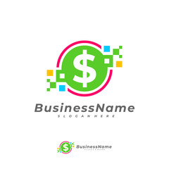 Money Pixel logo vector template, Creative Money logo design concepts