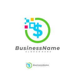 Money Pixel logo vector template, Creative Money logo design concepts
