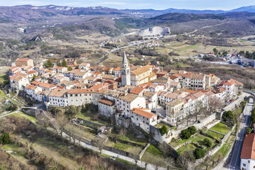 Fototapeta na wymiar Beautiful aerial view of old Town Buzet, Istria, Croatia