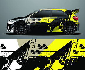 Rally car decal graphic wrap vector, abstract background