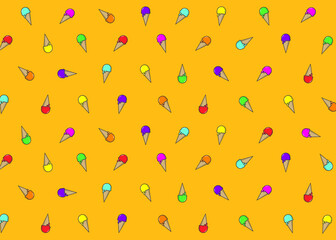 Ice cream vector graphic texture and pattern for summer time holidays and vacation illustration