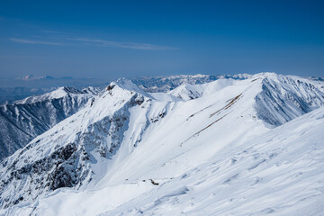 Obraz premium 雪山の登山風景