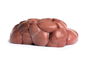 Fresh raw kidney meat isolated on white